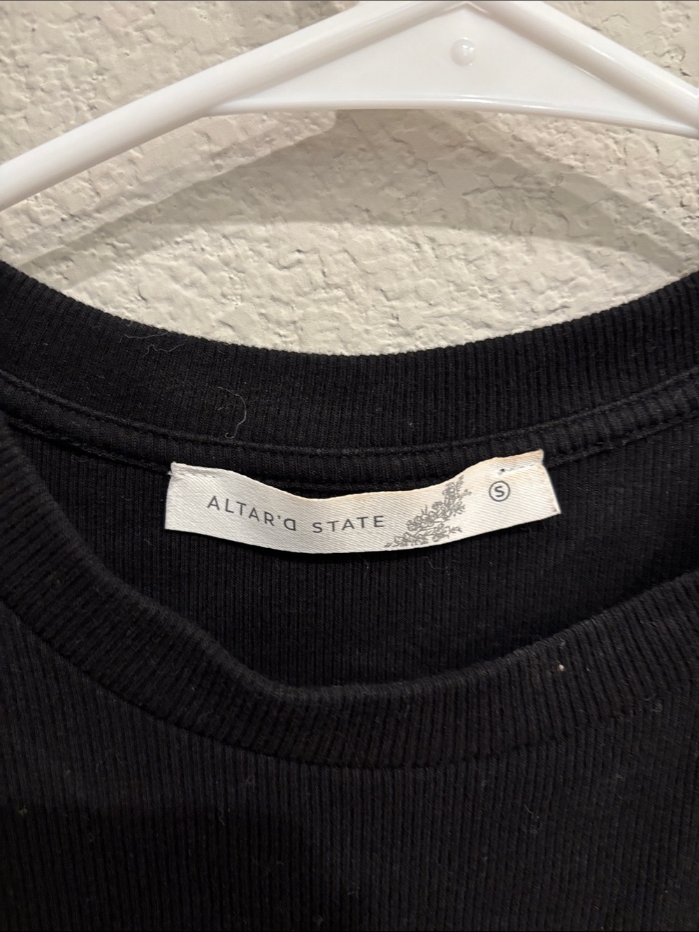 Altar'd State Black Ruffle Sleeve Ribbed Tee - Picture 2 of 2
